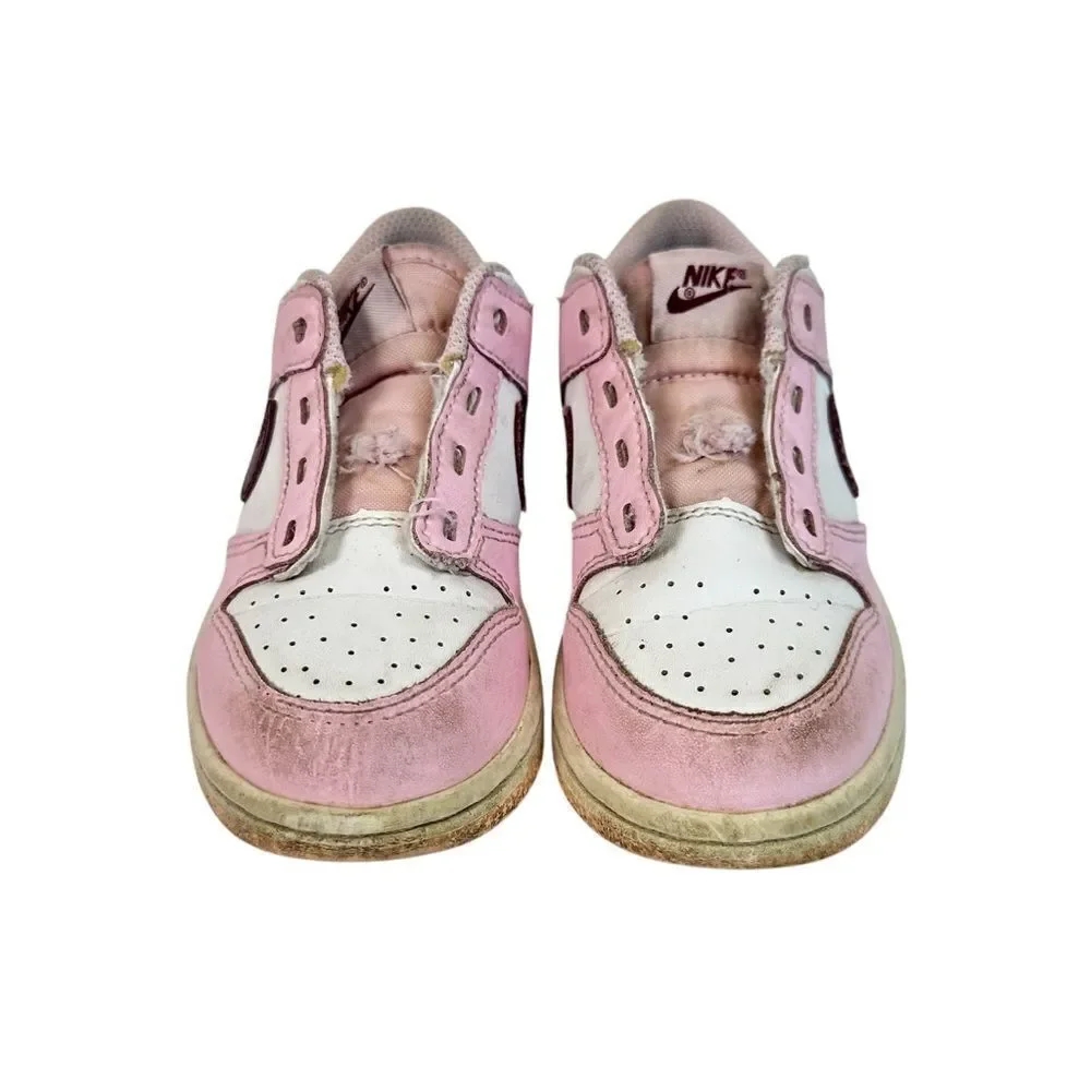 Nike Dunk Low Toddler 9C Pink Foam Red White Sneaker Shoes